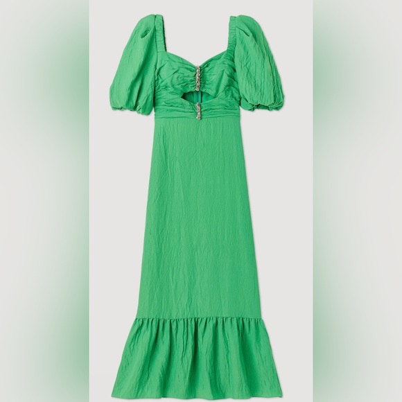 SANDRO PARIS Green Dress With Rhinestones $580 Sz 40 (US 8) NWT - Picture 6 of 7